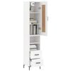 vidaXL Highboard hvit 34,5x34x180 cm konstruert tre