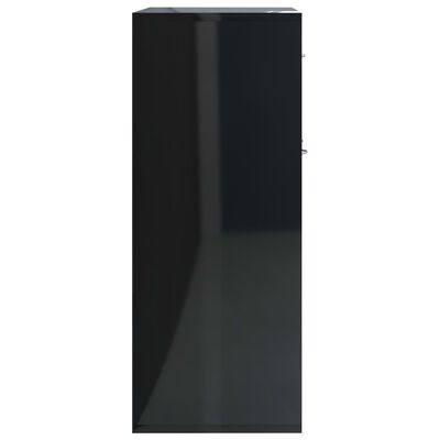 vidaXL Skjenk høyglans svart 88x30x70 cm sponplate