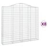 vidaXL Gabionkurver buede 8 stk 200x30x180/200 cm galvanisert jern