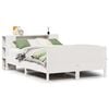 vidaXL Seng med bokhylle uten madrass hvit 160x200 cm heltre furu