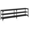 vidaXL TV-skap Svart Eik 160 x 30 x 50 cm Ingeni&oslash;rtre og jern