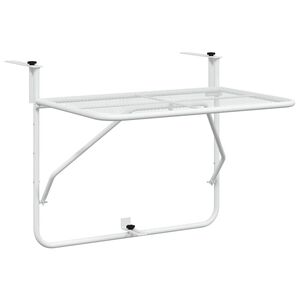 vidaXL Balkongbord hvit 60x40 cm st&aring;l