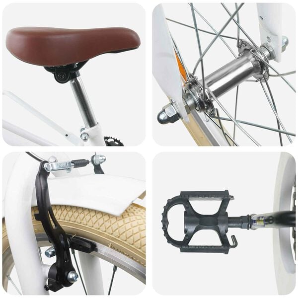 vidaXL Barnesykkel 20 Tommer 6-11 Hvit