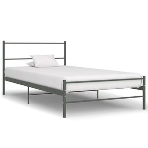 vidaXL Sengeramme gr&aring; metall 90x200 cm