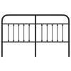 vidaXL Utskiftbar sengegavl i metall svart 180 cm