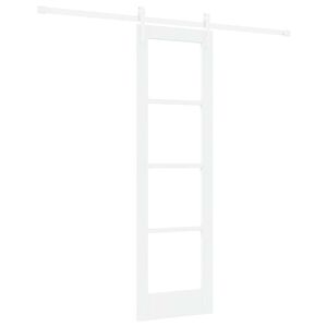 vidaXL Skyved&oslash;r Hvit 61 x 198,5 cm Massivt furutre og glass