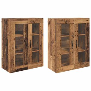 vidaXL Vegghotell 2 stk. Gamle tre 69,5 x 34 x 90 cm Konstruert tre
