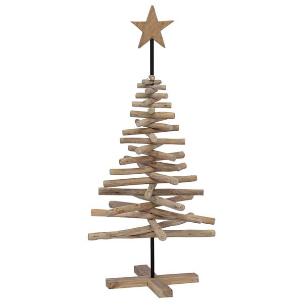 vidaXL Juletre med stativ Brun 120 cm Heltre teak