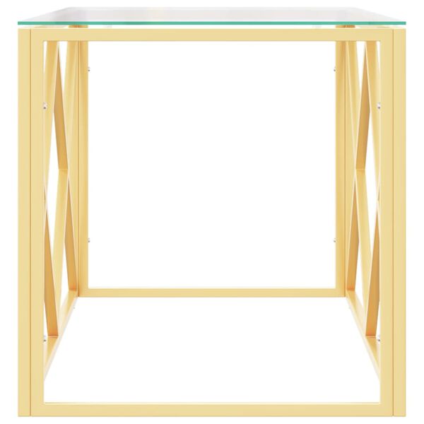 vidaXL Salongbord 110x45x45 cm rustfritt st&aring;l og glass