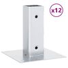 vidaXL Stolpebunner Firkantet 12 stk s&oslash;lv 46x46 mm galvanisert st&aring;l