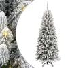 vidaXL Kunstig juletre Hvit 210 cm PVC og plast og st&aring;l og PE