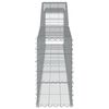 vidaXL Gabionkurver buede 7 stk 400x30x60/80 cm galvanisert jern