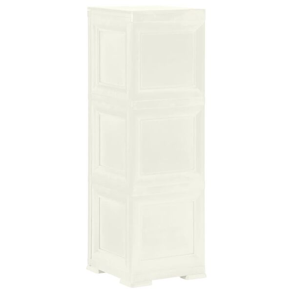 vidaXL Plastskap 40x43x125 cm tredesign vaniljeis