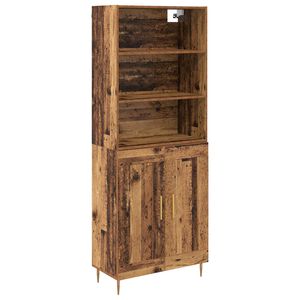 vidaXL H&oslash;yskap Gammelt tre 69,5 x 34 x 180 cm Konstruert tre
