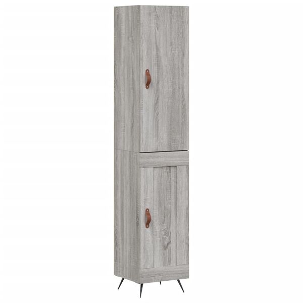 vidaXL Highboard gr&aring; sonoma 34,5x34x180 cm konstruert tre