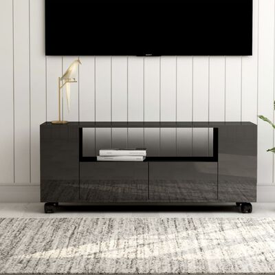 vidaXL TV-benk høyglans grå 120x35x43 cm sponplate