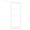 vidaXL Skyved&oslash;r ORKDAL Hvit 93 x 202 cm Massivt furutre og glass