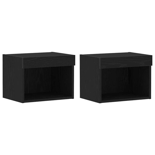 vidaXL TV-benksett 2 pcs Svart Eik 40 x 30 x 30 cm Konstruert tre