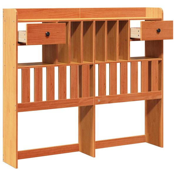 vidaXL Hodegavl med oppbevaring voksbrun 135 cm heltre furu