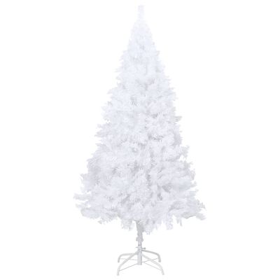 vidaXL Forhåndsbelyst kunstig juletre med tykke grener hvit 120 cm