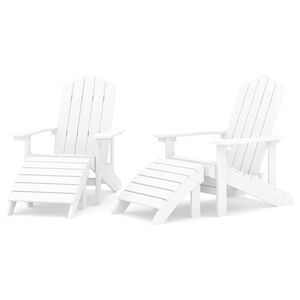vidaXL Adirondack hagestoler med fotst&oslash;tte 2 stk HDPE hvit