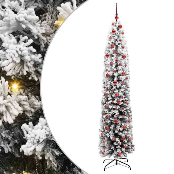 vidaXL Kunstig juletre med 300 LED grønn 210 cm PVC og stål og plast
