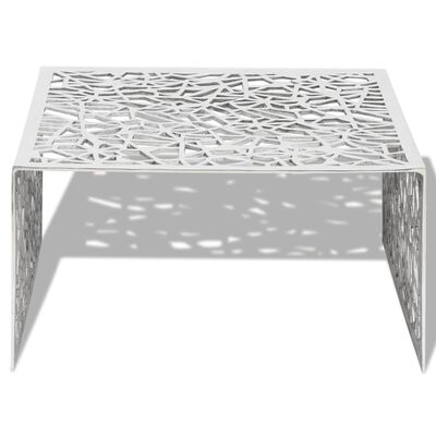 vidaXL Salongbord geometrisk åpent design aluminium sølv
