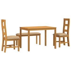 vidaXL Spisestuesett 4 stk. Beige Massivt Eiketre