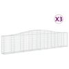 vidaXL Gabionkurver buede 3 stk 400x30x80/100 cm galvanisert jern