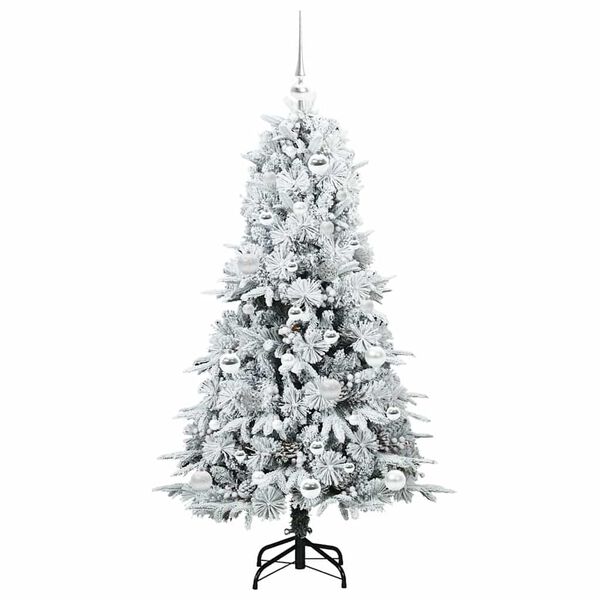 vidaXL Kunstig sammensatt juletre med 150 LED Hvit 150 cm PE og PVC