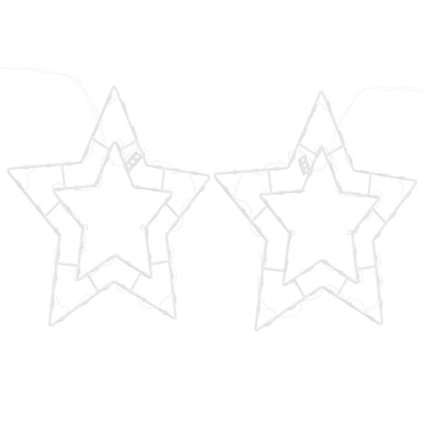 vidaXL Julelys stjernesilhuett 2 stk 50 LED varmhvit