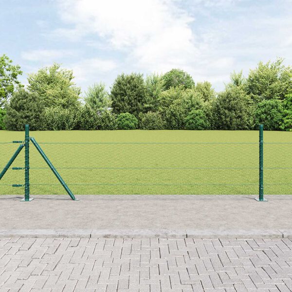 vidaXL Gjerdepåle grønn 10 x 0,5 m (25 mm nett) Stål og PVC
