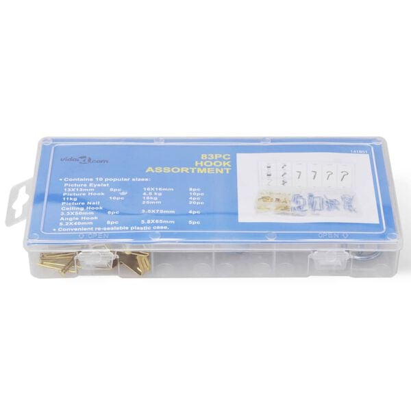 83 pk. Sortiment sett Skru-og Vinkelkroker Vegg Tak