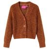 Cardigan for barn strikket konjakk 128