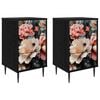 vidaXL Nattbordskap BORNE 2 stk. Svart eik 36 x 33 x 61 cm
