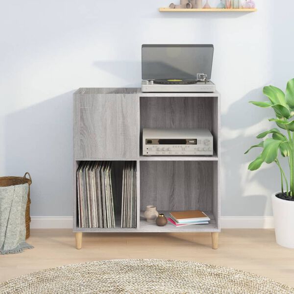 vidaXL Hifi-benk gr&aring; sonoma 84,5x38x89 cm konstruert tre