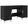 vidaXL Skrivebord med hylle Svart Eik 140 x 50 x 75 cm Konstruert tre