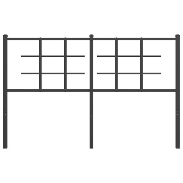 vidaXL Sengegavl i metall svart 140 cm