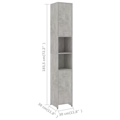 vidaXL Baderomsmøbelsett 4 deler betonggrå