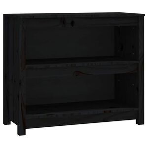 vidaXL Bokhylle svart 80x35x68 cm heltre furu