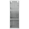 vidaXL Veggskap med glassdører grå sonoma 35x37x100 cm