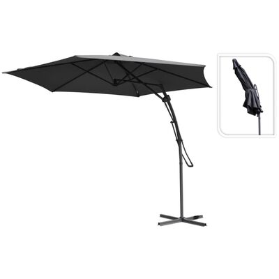 ProGarden Hengende parasoll mørkegrå 300 cm