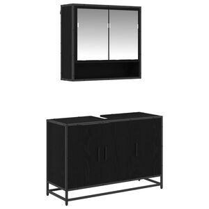 vidaXL Baderomsinnredningssett 2 stk. Svart Eik 90 x 33 x 60 cm