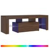 vidaXL TV-benk med LED-lys brun eik 120x35x40 cm