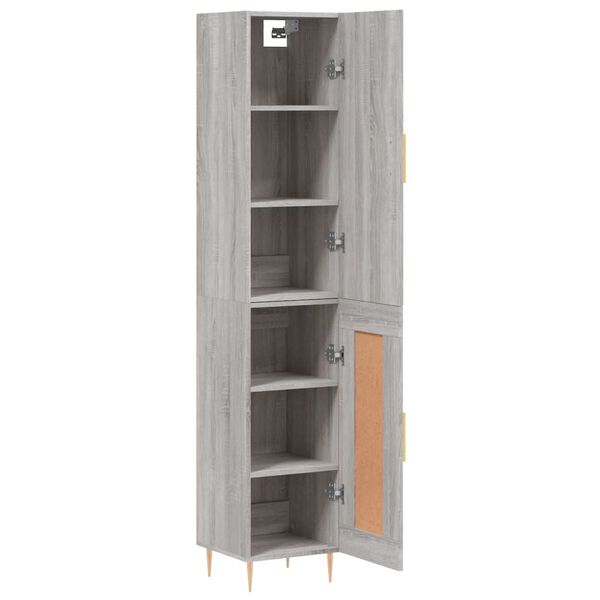 vidaXL Highboard gr&aring; sonoma 34,5x34x180 cm konstruert tre