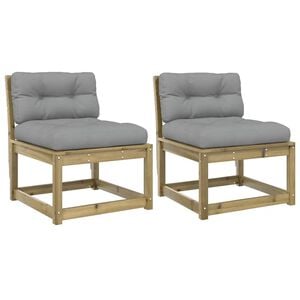 vidaXL Hagesofaer med puter 2 stk impregnert tre