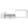 vidaXL Nattbord med skrivebord hvit 232x112x75 cm heltre furu