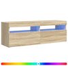 vidaXL TV-benk med LED-lys sonoma eik 120x35x40 cm