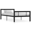 vidaXL Sengeramme svart og hvit metall 90x200 cm