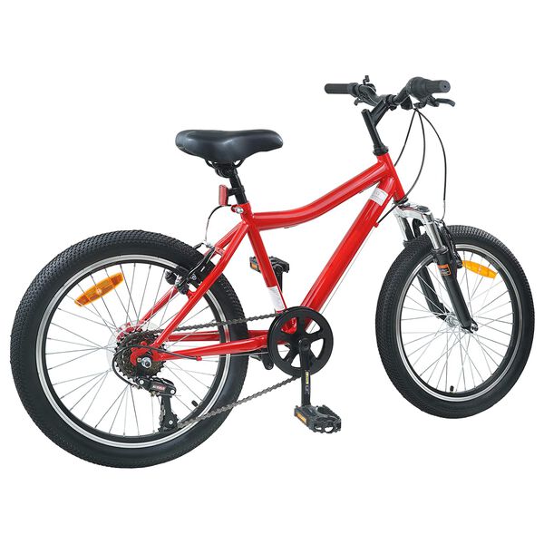 vidaXL Barnesykkel 20 Tommer 6-Speed for 6-11 &aring;r gammel R&oslash;d